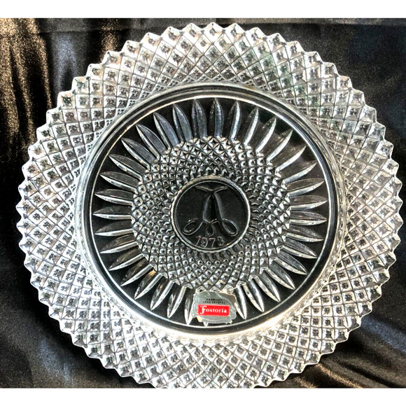 Fostoria Other - Vintage 1978 Avon 7" Fostoria Lead Crystal Award Plate Clear Stratton Diamond